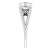 Cubic Zirconia Engagement Ring- The Addison (Customizable Cathedral-raised Asscher Cut Center with Exquisite Accented Split-band)