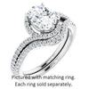 Cubic Zirconia Engagement Ring- The Essence (Customizable Artisan Oval Cut Design with Thin, Accented Bypass Band)