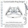 Cubic Zirconia Engagement Ring- The Addison (Customizable Cathedral-raised Princess/Square Cut Center with Exquisite Accented Split-band)