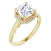 Cubic Zirconia Engagement Ring- The Honesty (Customizable Cathedral-Halo Asscher Cut Style featuring Sculptural Trellis)