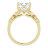 Cubic Zirconia Engagement Ring- The Annika (Customizable 7-stone Design with Princess/Square Cut Center Plus Sculptural Band and Filigree)