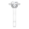 Cubic Zirconia Engagement Ring- The Carina Mixe (Customizable 3x Halo-Enhanced 3-stone Style with Cushion Cut Center and Round Cut Accents)