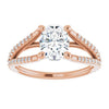 Cubic Zirconia Engagement Ring- The Addison (Customizable Cathedral-raised Oval Cut Center with Exquisite Accented Split-band)