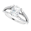 Cubic Zirconia Engagement Ring- The Addison (Customizable Cathedral-raised Oval Cut Center with Exquisite Accented Split-band)