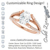 Cubic Zirconia Engagement Ring- The Addison (Customizable Cathedral-raised Oval Cut Center with Exquisite Accented Split-band)