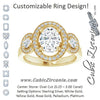 Cubic Zirconia Engagement Ring- The Carina Mixe (Customizable 3x Halo-Enhanced 3-stone Style with Oval Cut Center and Round Cut Accents)
