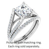Cubic Zirconia Engagement Ring- The Addison (Customizable Cathedral-raised Asscher Cut Center with Exquisite Accented Split-band)