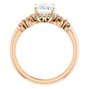 Cubic Zirconia Engagement Ring- The Lark (Customizable 7-stone Radiant Cut Design with Vertical Round-Channel Accents)