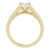 Cubic Zirconia Engagement Ring- The Addison (Customizable Cathedral-raised Oval Cut Center with Exquisite Accented Split-band)