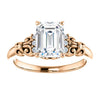 Cubic Zirconia Engagement Ring- The Lark (Customizable 7-stone Radiant Cut Design with Vertical Round-Channel Accents)