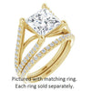 Cubic Zirconia Engagement Ring- The Addison (Customizable Cathedral-raised Princess/Square Cut Center with Exquisite Accented Split-band)