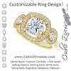 Cubic Zirconia Engagement Ring- The Carina Mixe (Customizable 3x Halo-Enhanced 3-stone Style with Cushion Cut Center and Round Cut Accents)