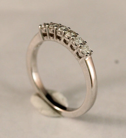 Cubic Zirconia Anniversary Ring Band, Style 12-11 (0.50 TCW 6-stone Round Prong)