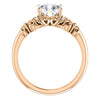 Cubic Zirconia Engagement Ring- The Lark (Customizable 7-stone Cushion Cut Design with Vertical Round-Channel Accents)
