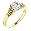 10K Yellow Gold Customizable 7-stone Oval Cut Design with Vertical Round-Channel Accents