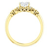 Cubic Zirconia Engagement Ring- The Lark (Customizable 7-stone Oval Cut Design with Vertical Round-Channel Accents)