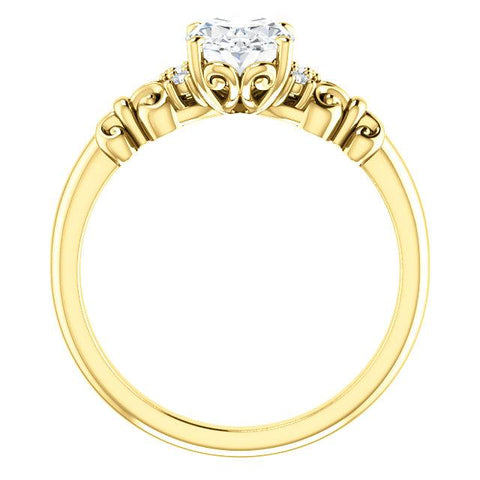 10K Rose Gold Customizable 7-stone Oval Cut Design with Vertical Round-Channel Accents