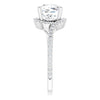 Cubic Zirconia Engagement Ring- The Essence (Customizable Artisan Cushion Cut Design with Thin, Accented Bypass Band)