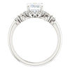 Cubic Zirconia Engagement Ring- The Lark (Customizable 7-stone Radiant Cut Design with Vertical Round-Channel Accents)
