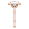 Cubic Zirconia Engagement Ring- The Carina Mixe (Customizable 3x Halo-Enhanced 3-stone Style with Emerald Cut Center and Round Cut Accents)