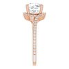 Cubic Zirconia Engagement Ring- The Essence (Customizable Artisan Cushion Cut Design with Thin, Accented Bypass Band)