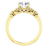 Cubic Zirconia Engagement Ring- The Lark (Customizable 7-stone Cushion Cut Design with Vertical Round-Channel Accents)