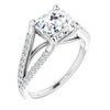 Cubic Zirconia Engagement Ring- The Addison (Customizable Cathedral-raised Asscher Cut Center with Exquisite Accented Split-band)