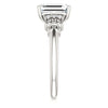 Cubic Zirconia Engagement Ring- The Lark (Customizable 7-stone Emerald Cut Design with Vertical Round-Channel Accents)