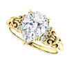 Cubic Zirconia Engagement Ring- The Lark (Customizable 7-stone Pear Cut Design with Vertical Round-Channel Accents)