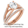 Cubic Zirconia Engagement Ring- The Addison (Customizable Cathedral-raised Oval Cut Center with Exquisite Accented Split-band)