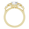 Cubic Zirconia Engagement Ring- The Carina Mixe (Customizable 3x Halo-Enhanced 3-stone Style with Round Cut Center and Round Cut Accents)