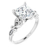Cubic Zirconia Engagement Ring- The Annika (Customizable 7-stone Design with Princess/Square Cut Center Plus Sculptural Band and Filigree)