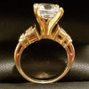 Cubic Zirconia Engagement Ring-*Clearance* The Lorraine (1.5 Carat Princess Cut with Round & Baguette Channel Accents in 10K Yellow Gold)