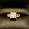 Cubic Zirconia Engagement Ring-*Clearance* The Lorraine (1.5 Carat Princess Cut with Round & Baguette Channel Accents in 10K Yellow Gold)